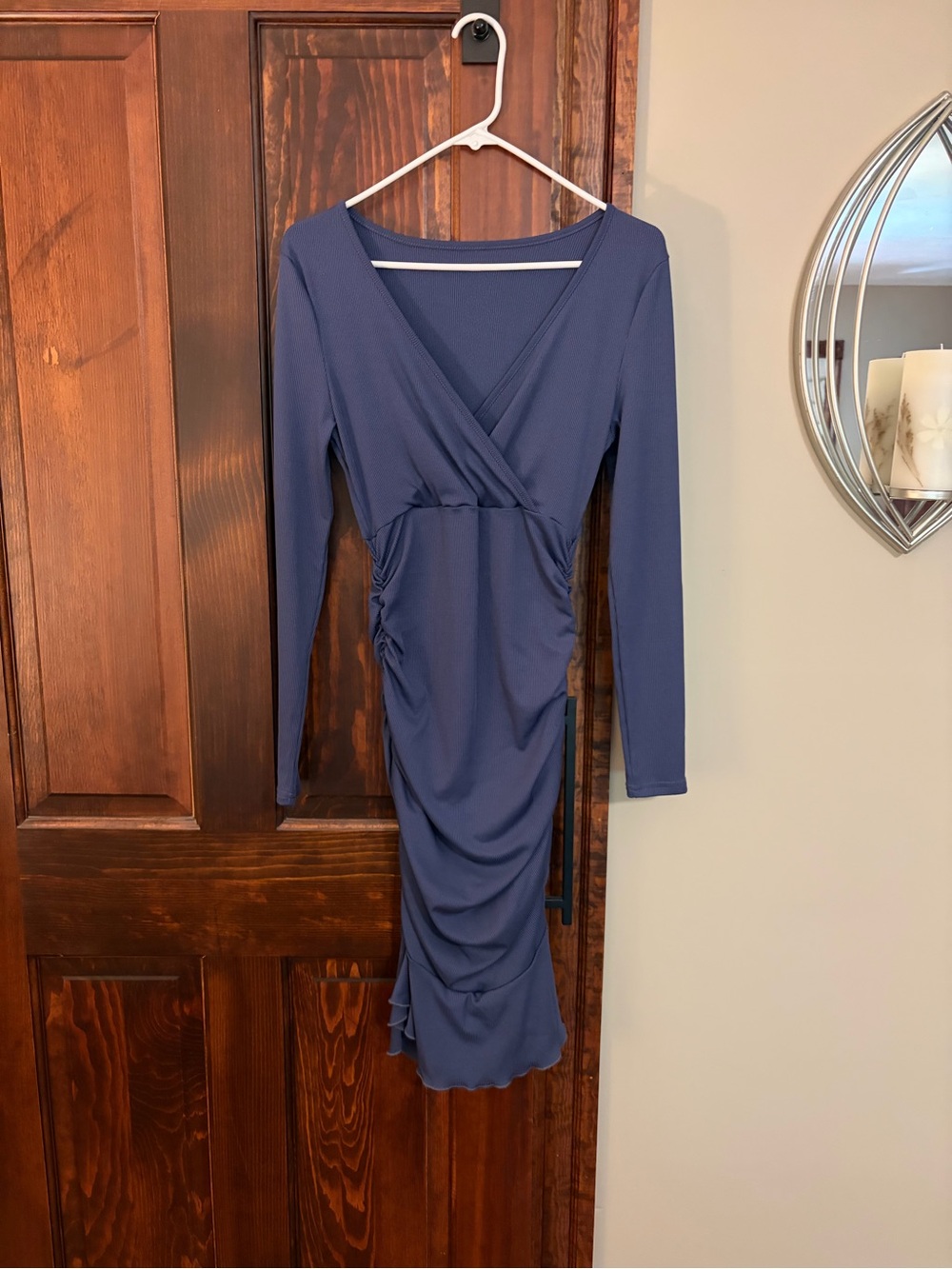 Long Sleeve Midi Dress - Purple